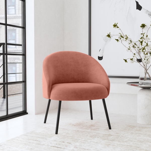 Blush Velvet Modern Accent Chair Kirklands Home