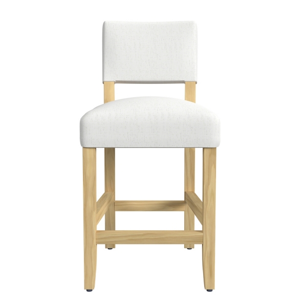 White Upholstered Wood Counter Stool Kirklands Home