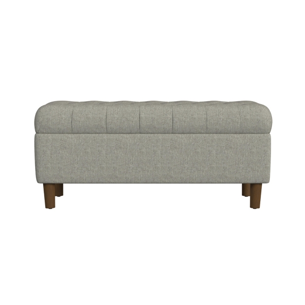 Gray Tufted Upholstered Storage Bench Kirklands Home