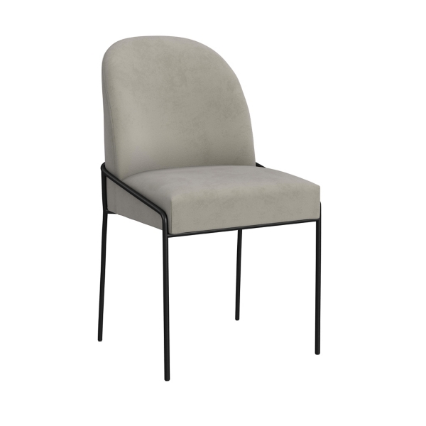 Fawn Velvet Metal Dining Chair