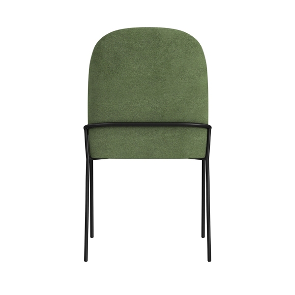 Moss Green Velvet Metal Dining Chair
