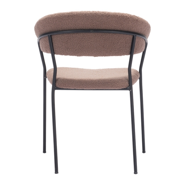 Brown Boucle Channel Dining Chairs, Set of 2
