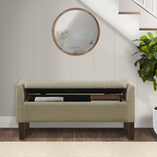 Taupe Upholstered Storage Bench Kirklands Home