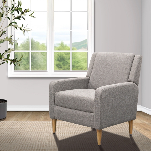 Classic Upholstered Gray Accent Chair