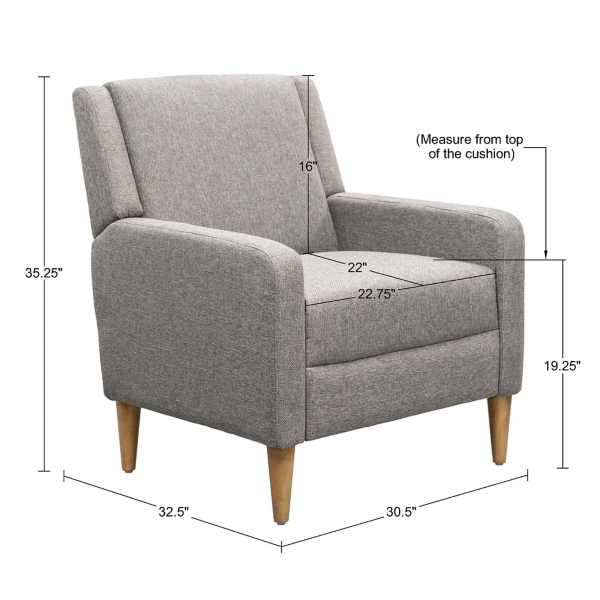 Classic Upholstered Gray Accent Chair
