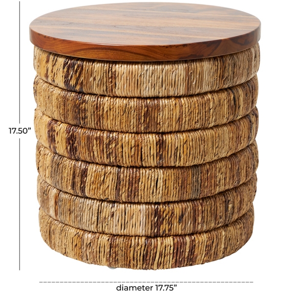 Handmade Seagrass Round Accent Table