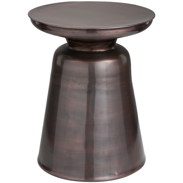 Copper Metal Accent Table with Bell Shaped Base