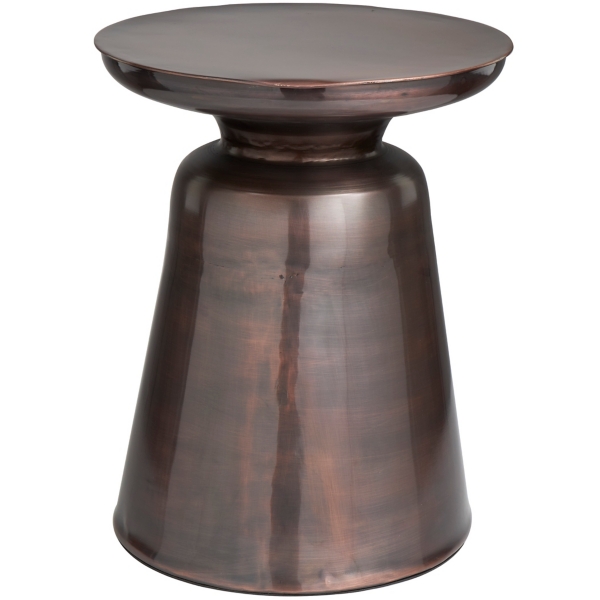 Copper Metal Accent Table with Bell Shaped Base