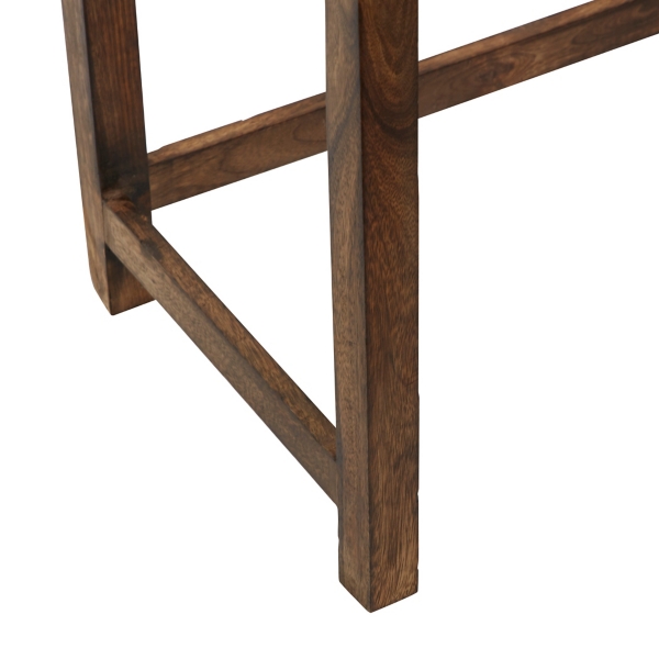 Brown Wood Carved Floral Nesting Tables, Set of 2