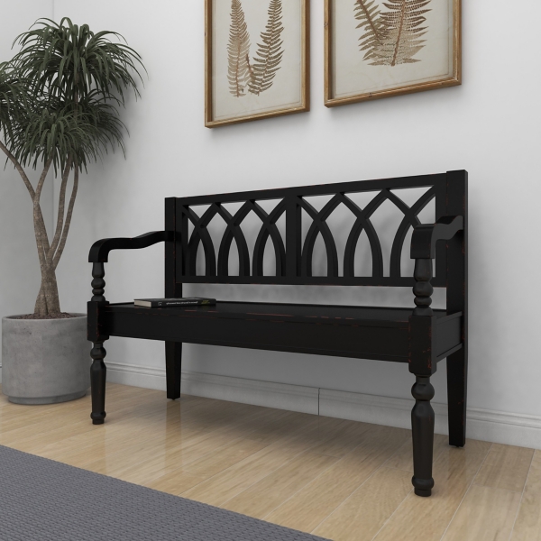 Wooden bench best sale with arch