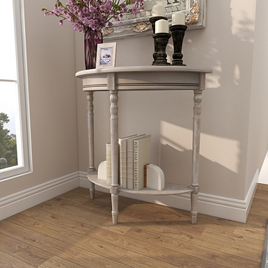 Emily distressed clearance demilune console table