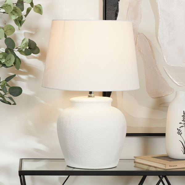 White Cement Table Lamp