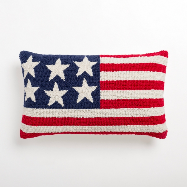 American Flag Hooked Lumbar Pillow | Kirklands Home