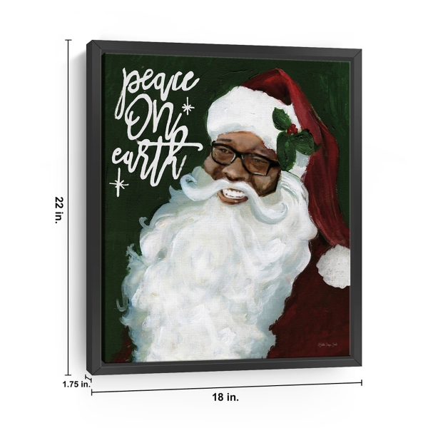 Peace on Earth Santa Framed Canvas Art Print