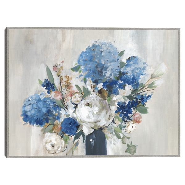 Romantic Blue Bouquet Framed Canvas Art Print