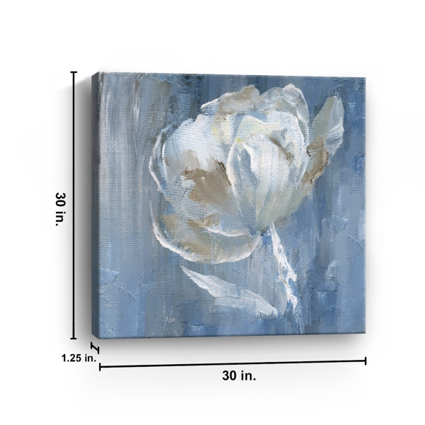 White on Blue Canvas Art Print, 30x30 in.