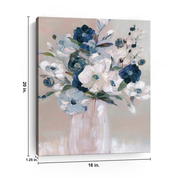 Touch of Teal Bouquet Canvas Art Print