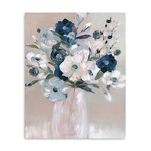 Bright Blue Floral Vase 16 x 20 Canvas Wall Art
