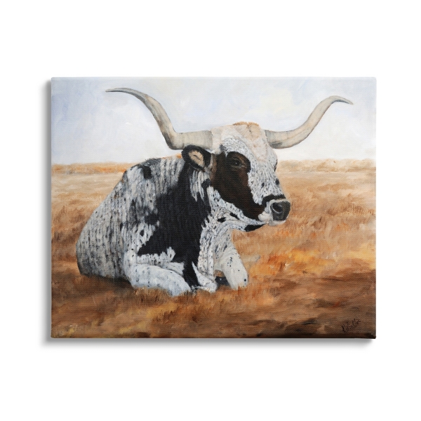 Longhorn Cattle Canvas Art Print, 36x47 in. | Kirklands Home