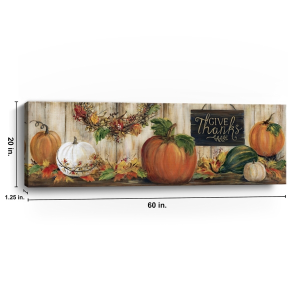 Give Thanks Pumpkins Canvas Art Print