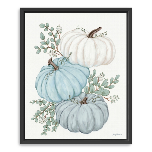 Blue Pumpkin Trio Framed Canvas Print