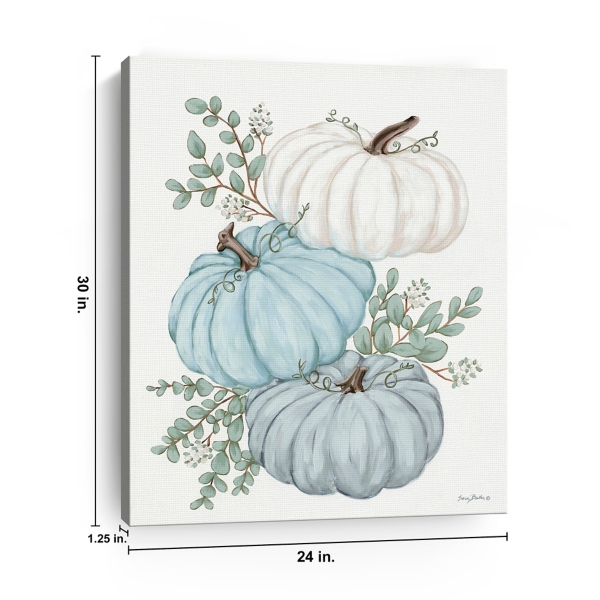 Blue Pumpkin Trio Canvas Print