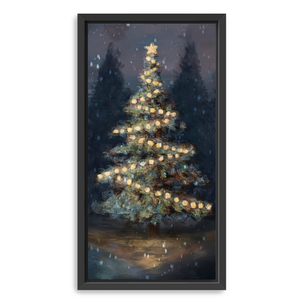 Dreamy Christmas Tree Framed Canvas Art, 12x22 in.