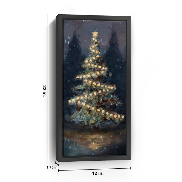 Dreamy Christmas Tree Framed Canvas Art, 12x22 in.