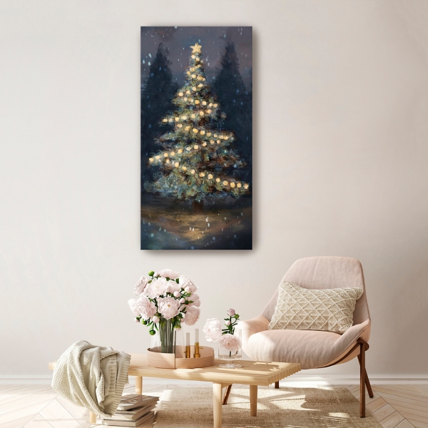 Dreamy Christmas Tree Canvas Art Print, 20x40 in.