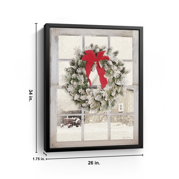 Winter Window View Framed Canvas Art Print