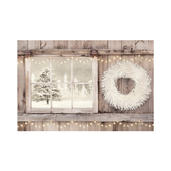 Snowy Barn View Canvas Art Print, 24x36