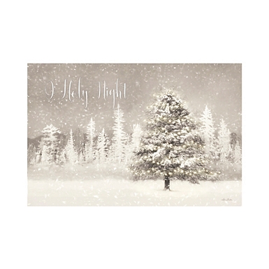 Night Sky Painting Christmas Painting White Church Painting Snow Landscape  Winter Print Snow Scene Star Print Matted Print 