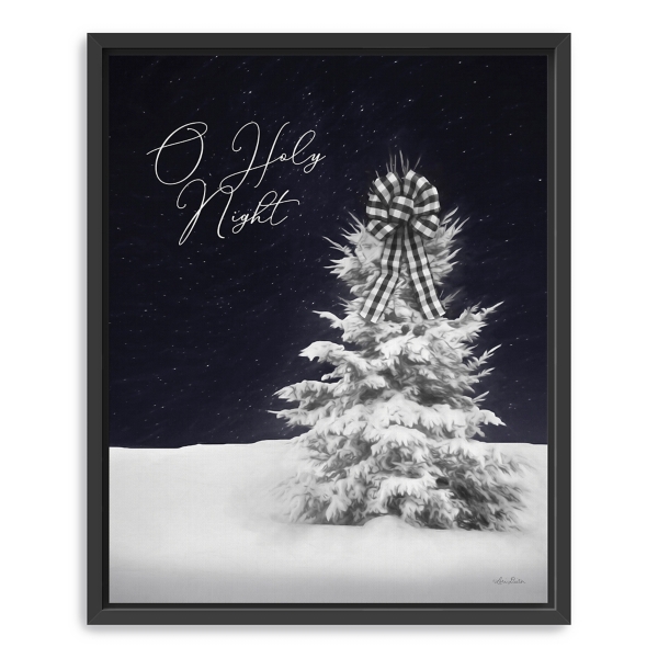 Black & White O Holy Night Framed Canvas Art Print