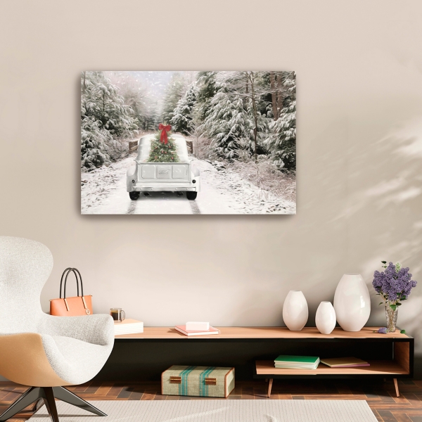 Picking Up the Tree Canvas Art Print