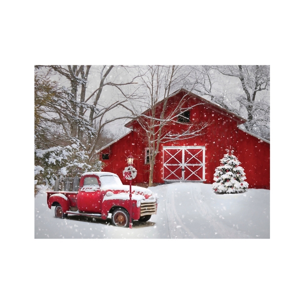 Red Barn in Winter Canvas Art Print, 30x40 | Kirklands Home