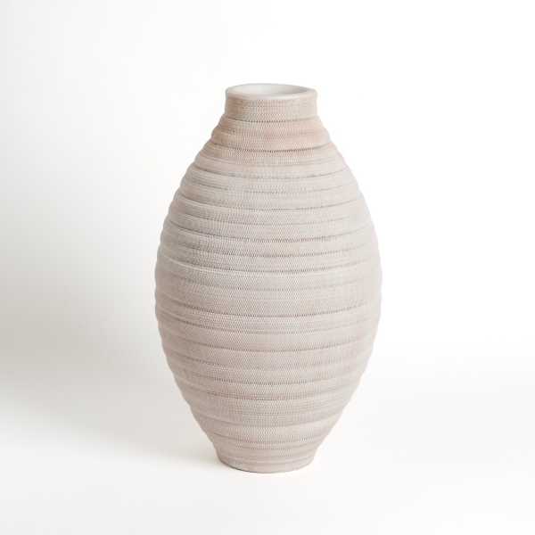 Emelia Ivory Textured Floor Vase