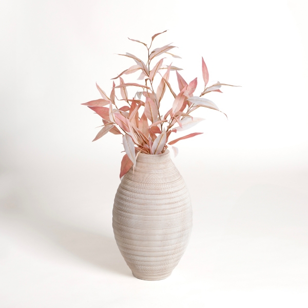 Emelia Ivory Textured Floor Vase