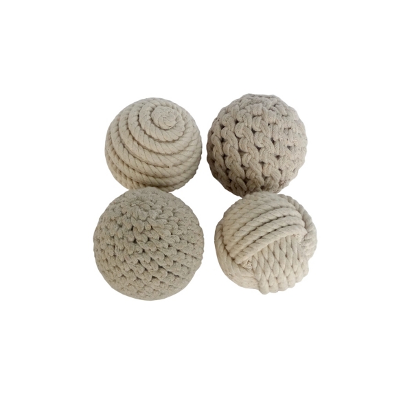 Neutral Jute Rope Orbs, Set of 4