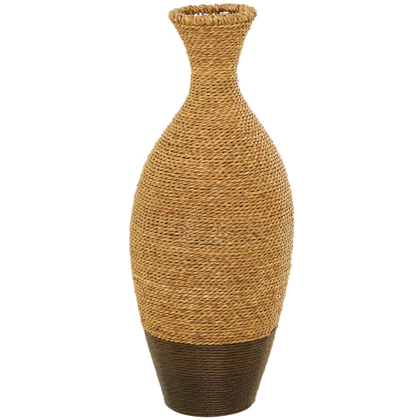 Two-Toned Natural Seagrass Floor Vase