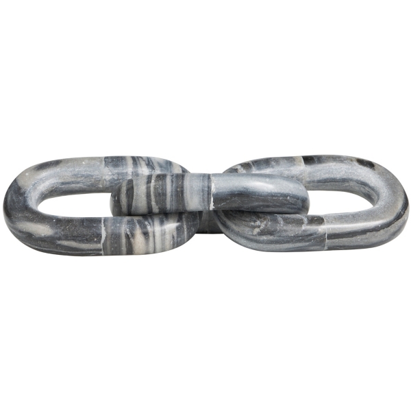Gray Marble 3-Link Chain Sculpture