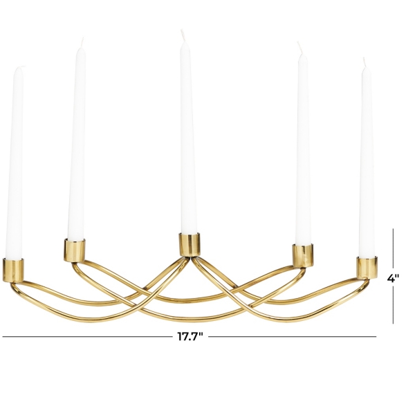 Gold Stainless Steel Curved Candelabra