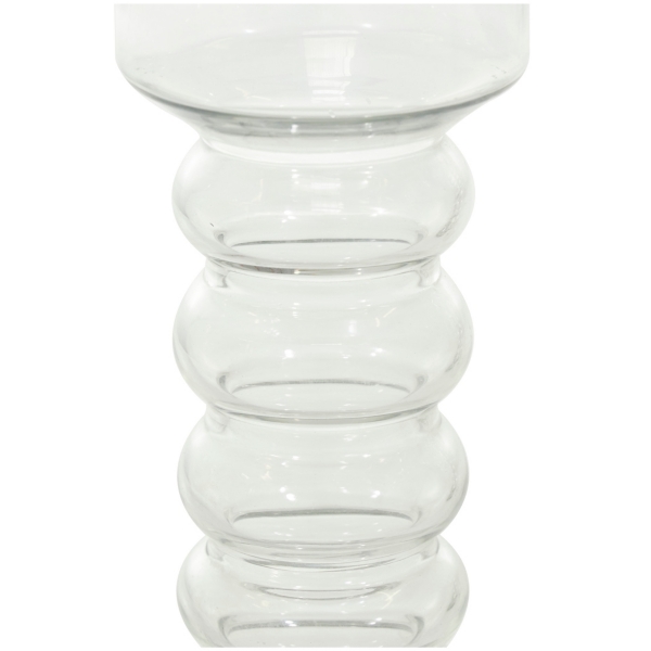 Clear Blown Glass Curved 3-pc. Candle Holder Set