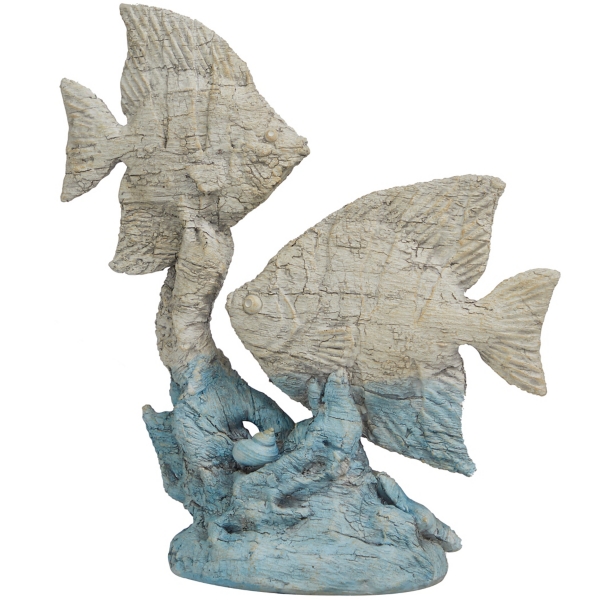Gray and Blue Fish Statue Kirklands Home