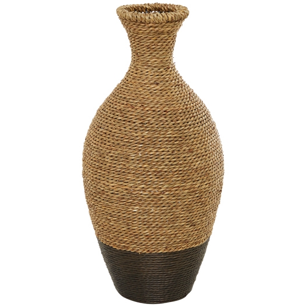 Two-Toned Natural Seagrass Floor Vase, 21 in.