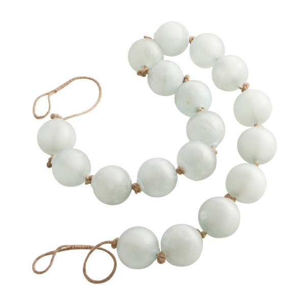Frosted Light Teal Glass Bead Garland