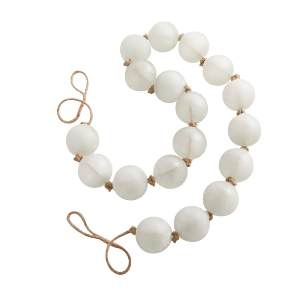 Frosted Ivory Glass Bead Garland