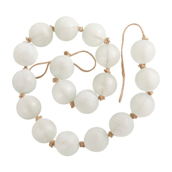 Frosted Ivory Glass Bead Garland