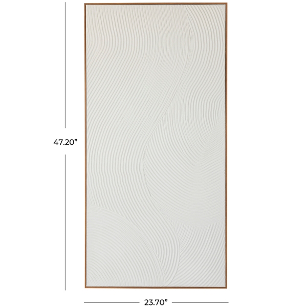 White Geometric Dimensional Canvas Art Print