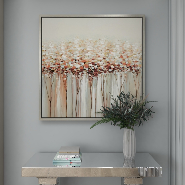 Dotted Trees Framed Canvas Art Print
