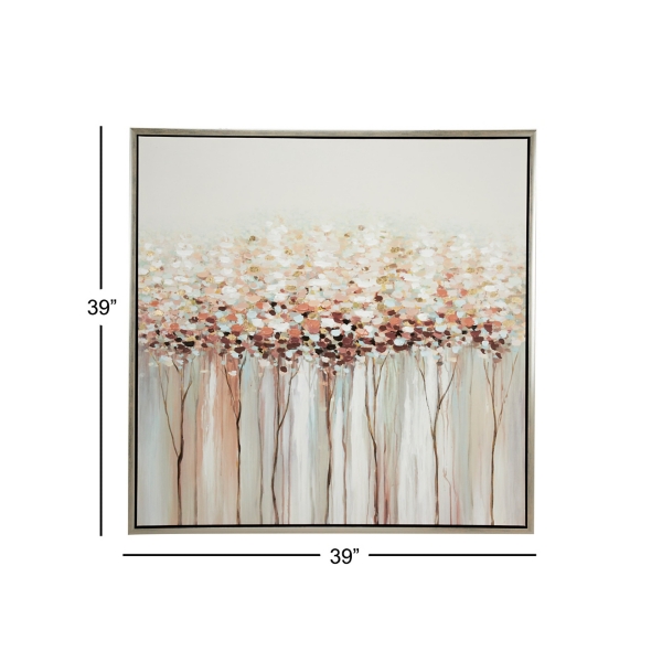 Dotted Trees Framed Canvas Art Print